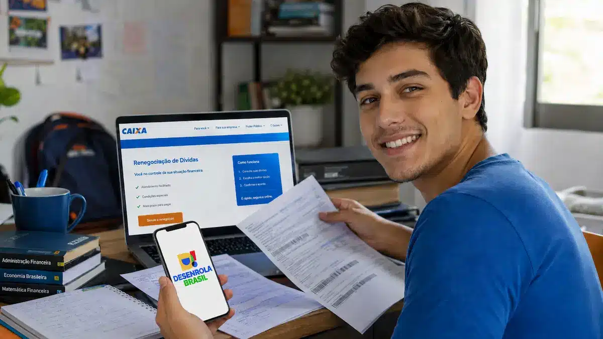 Desenrola Adimplentes: trabalhadores informais e estudantes do Fies já podem renegociar dívidas com juros menores 2 Estudante consulta renegociação de dívidas pelo Desenrola Adimplentes nos canais da Caixa.