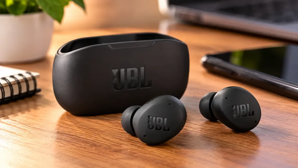 Mais de 50% OFF: fone JBL Bluetooth entra em oferta na Amazon 2 Fone JBL Bluetooth sobre mesa durante promoção disponível na Amazon.