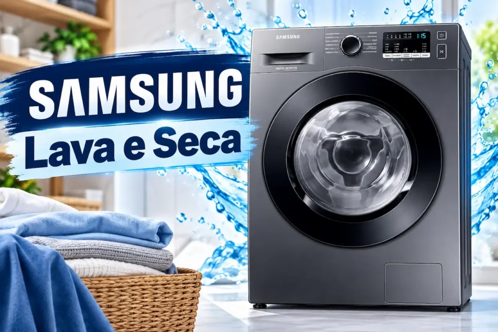 Lava e seca Samsung de 11 kg por menos de R$ 3,4 mil? Modelo com Digital Inverter aparece na Amazon com 27% de desconto 2 Lava e seca Samsung de 11 kg com tecnologia Digital Inverter, anunciada na Amazon com 27% de desconto.