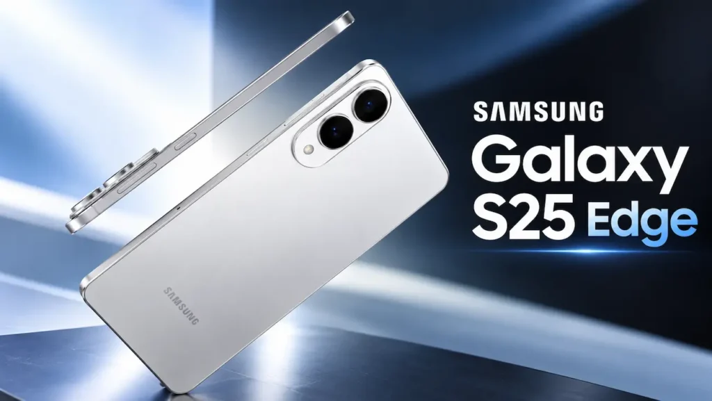 De R$ 9.799 por R$ 3.941! Galaxy S25 Edge aparece com desconto de 60% na Amazon 2 Samsung Galaxy S25 Edge prateado com design ultrafino e câmeras traseiras, disponível em oferta na Amazon.